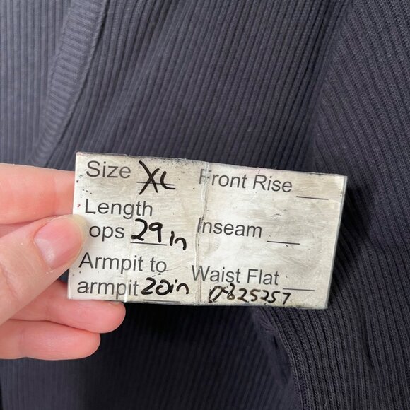 Free People Beach Ribbed Black Over Sized Henley Top Size Med - Picture 7 of 8